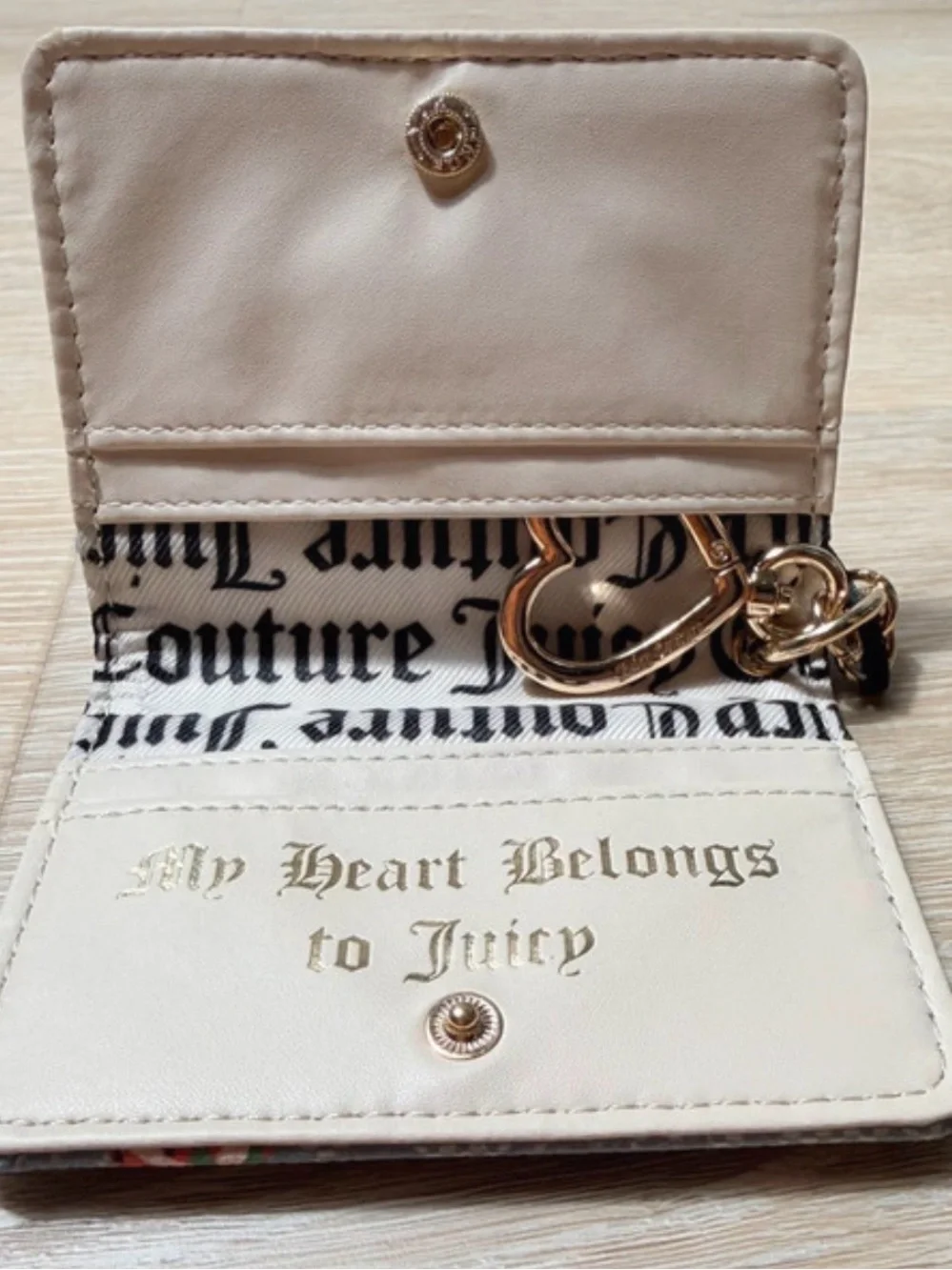 Juicy Couture Light Blue Strawberry Card Wallet with Heart Keyring